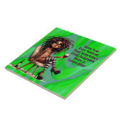 Quirky Lady Tattoo & Wine Judge Keramik Tile Fliese (Seite)