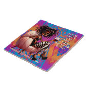 Quirky Lady Tattoo & Wine Karen Keramik Tile Fliese (Seite)