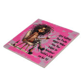Quirky Lady Tattoo & Wine Truth Keramik Tile Fliese (Seite)