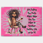 Quirky Lady Tattoo & Wine Truth Magnet (Vorderseite)