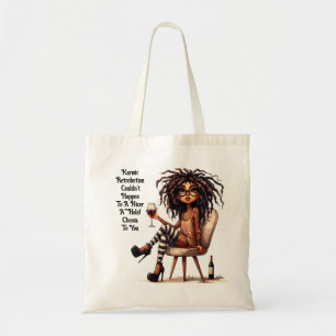 Quirky Lady Tattoos & Wine Karmic Tote Bag Tragetasche