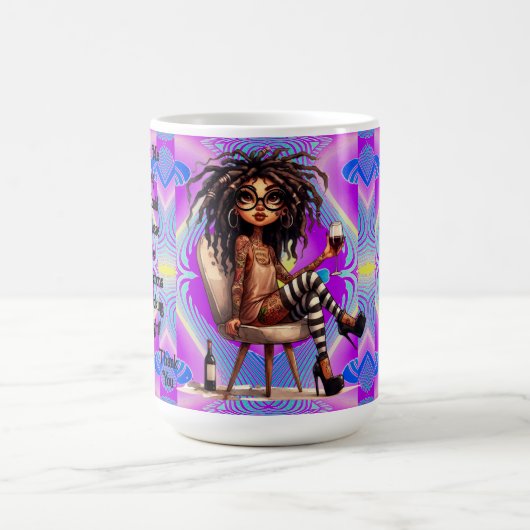 Quirky Lady Tattoos & Wine Light Tasse (Mittel)