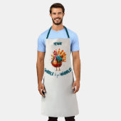 Quirky Light Peach Watercolor Türkei Erntedank Schürze (Getragen)