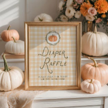 Quirky Little Pumpkin Baby Dusche Windel Raffel