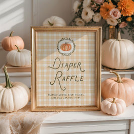 Quirky Little Pumpkin Baby Dusche Windel Raffel Poster