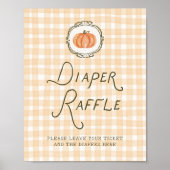 Quirky Little Pumpkin Baby Dusche Windel Raffel Poster (Vorne)