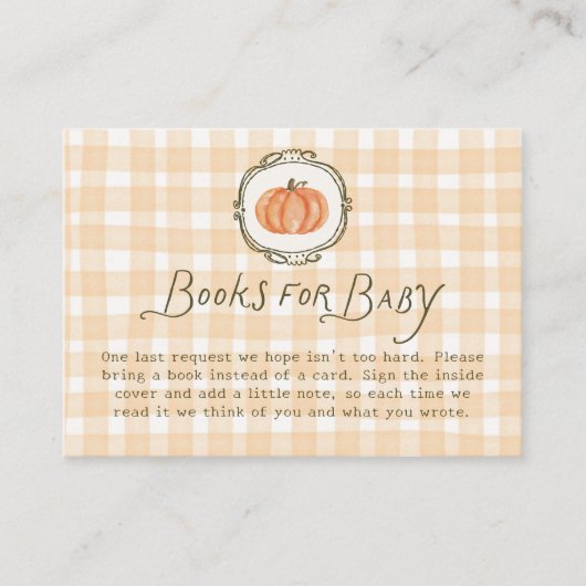 Quirky Little Pumpkin Baby Shower Books for Baby Begleitkarte (Vorderseite)