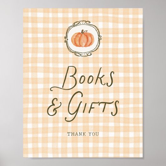 Quirky Little Pumpkin Baby Shower Books Geschenke Poster (Vorne)