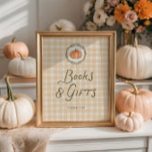Quirky Little Pumpkin Baby Shower Books Geschenke Poster