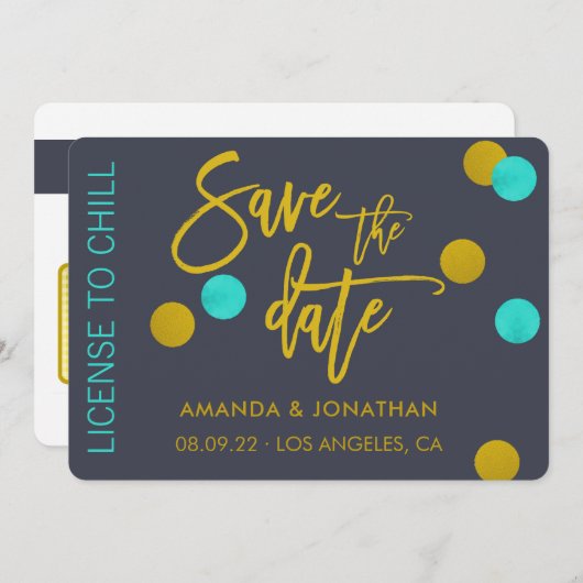 Quirky-Lizenz für Kill Hochzeit Speichern Sie das  Save The Date (Vorne/Hinten)