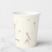 Quirky Maroon Hand Drawn Cin Cin Martini Pappbecher (Rückseite)