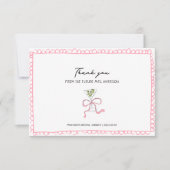 Quirky Martini Bow Hand Drawn Brautparty Dankeskarte (Vorderseite)