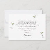 Quirky Martini Bow Hand Drawn Brautparty Dankeskarte (Rückseite)