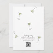 Quirky Martini Bow Hand Drawn Brautparty Einladung (Rückseite)