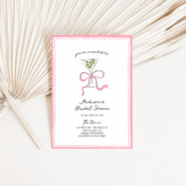 Quirky Martini Bow Hand Drawn Brautparty Einladung