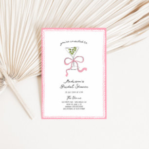 Quirky Martini Bow Hand Drawn Brautparty Einladung