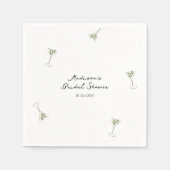 Quirky Martini Bow Hand Drawn Brautparty Serviette (Vorderseite)