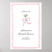 Quirky Martini Pink Bow Brautparty Empfang Poster (Vorne)