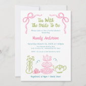 Quirky-mehrfarbiges Brautparty aus handgezogenem T Einladung (Vorderseite)