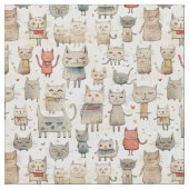 Quirky Meowties: Whimsy Cat Stoff (Nahaufnahme)