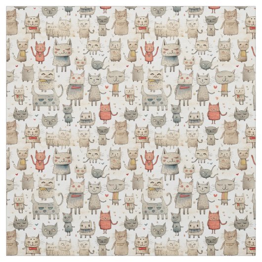 Quirky Meowties: Whimsy Cat Stoff (Muster)
