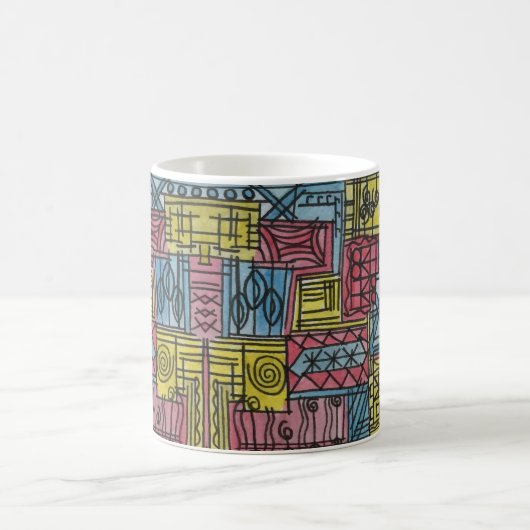 Quirky-Modern Bauhaus Geometrisches Muster Kaffeetasse (Mittel)