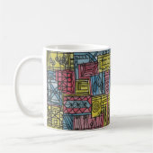 Quirky-Modern Bauhaus Geometrisches Muster Kaffeetasse (Links)