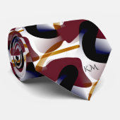 Quirky Modern Geometric Chic Monogram Krawatte (Gerollt)