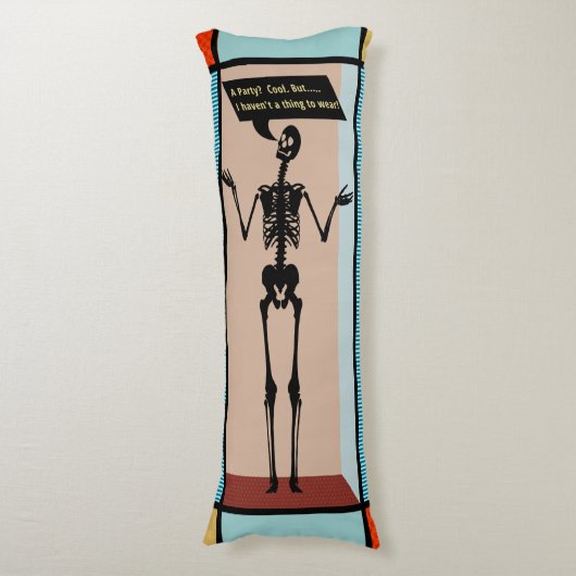Quirky Mondrian Skeleton - hat nichts zu tragen Seitenschläferkissen (Vorderseite Vertikal)