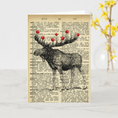 Quirky Moose Butterfets Antique Dictionary Page Karte (Gelbe Blume)