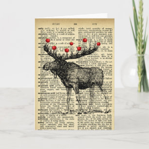 Quirky Moose Butterfets Antique Dictionary Page Karte