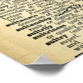 Quirky Moose Butterfets Antique Dictionary Page Poster (Ecke)