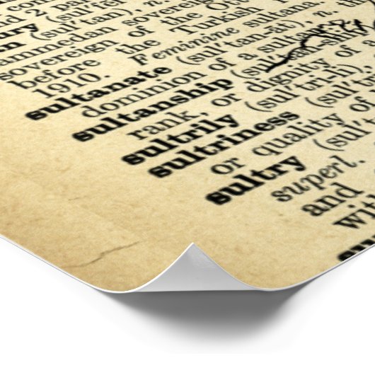 Quirky Moose Butterfets Antique Dictionary Page Poster (Ecke)