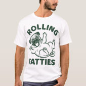 Quirky Mops Spaß Mops Rolling Fatties Dog Mops T-Shirt (Vorderseite)