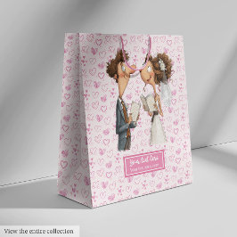 Quirky Newlyweds Geschenktasche Funny Watercolor D Mittlere Geschenktüte