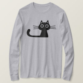 Quirky Niedlich Black Kitty Cat mit Long Whiskers T-Shirt