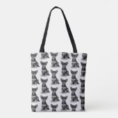 Quirky Niedlich Fluffy Chihuahua Puppy Pattern Tasche (Rückseite)