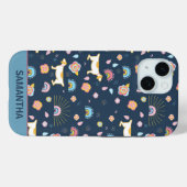 Quirky Niedlich Hunde Regenbogenmuster Blau Person Case-Mate iPhone Hülle (Rückseite (Horizontal))