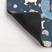 Quirky Niedlich Hunde Regenbogenmuster Blau Person Mousepad (Ecke)