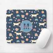 Quirky Niedlich Hunde Regenbogenmuster Blau Person Mousepad (Mit Mouse)