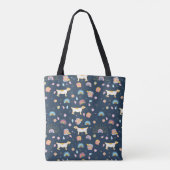 Quirky Niedlich Hunde Regenbogenmuster Blau Person Tasche (Rückseite)
