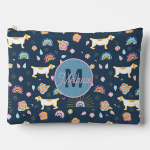 Quirky Niedlich Hunde Regenbogenmuster Blau Person Zubehörtasche