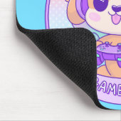 Quirky niedlich Kawaii Video Gamer Girl Dog Mousepad (Ecke)