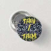 Quirky Niedlich Retro Boho Flora Pangender Prix Fl Button (Vorne & Hinten)