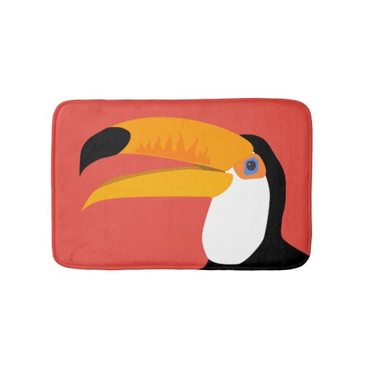 Quirky-niedlicher lustiger Toucan-Comic-Charakter Badematte (Vorderseite)