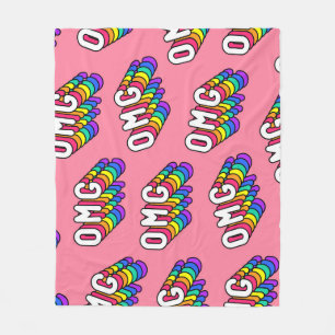Quirky OMG Pink Comic-Tapete Fleecedecke