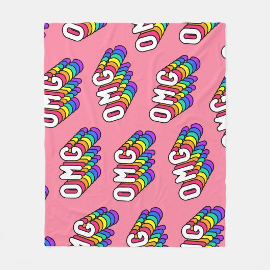 Quirky OMG Pink Comic-Tapete Fleecedecke (Vorderseite)