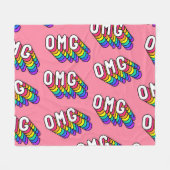 Quirky OMG Pink Comic-Tapete Fleecedecke (Vorderseite (Horizontal))