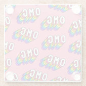 Quirky OMG Pink Comic-Tapete Glasuntersetzer (Rückseite)