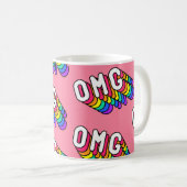 Quirky OMG Pink Comic-Tapete Kaffeetasse (VorderseiteRechts)